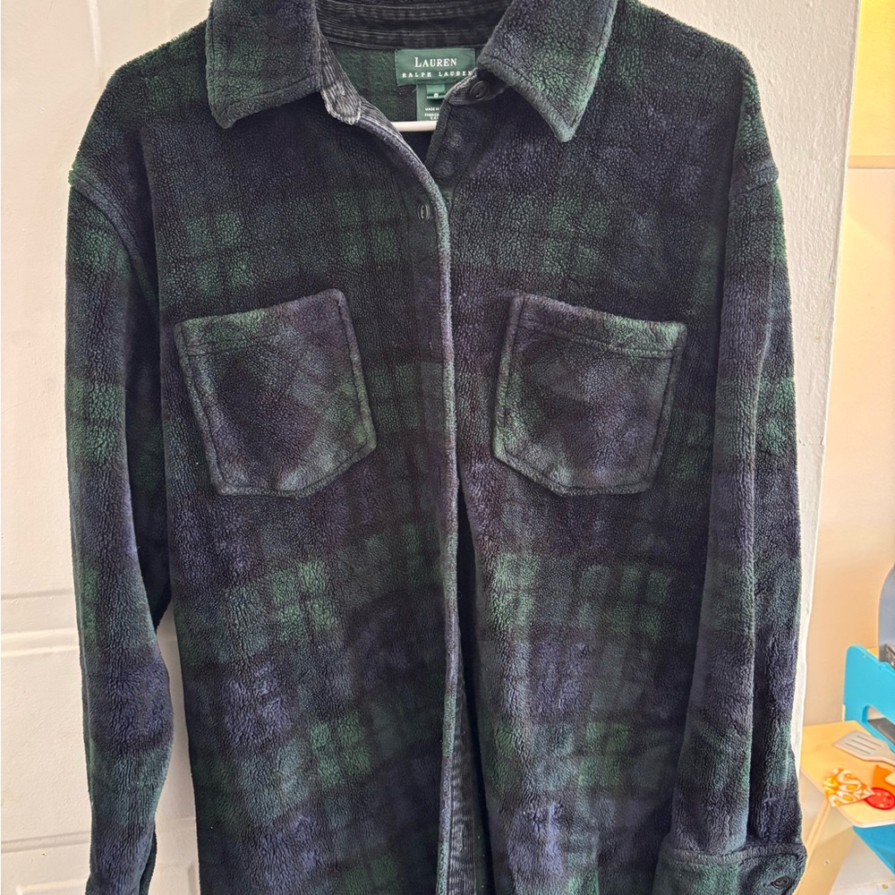 Lauren Ralph Lauren Green and Black Plaid Overshirt